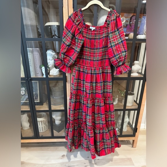 Ivy City Co nap dress maxi tiered smock holiday plaid madeline hill house tartan - Picture 2 of 9